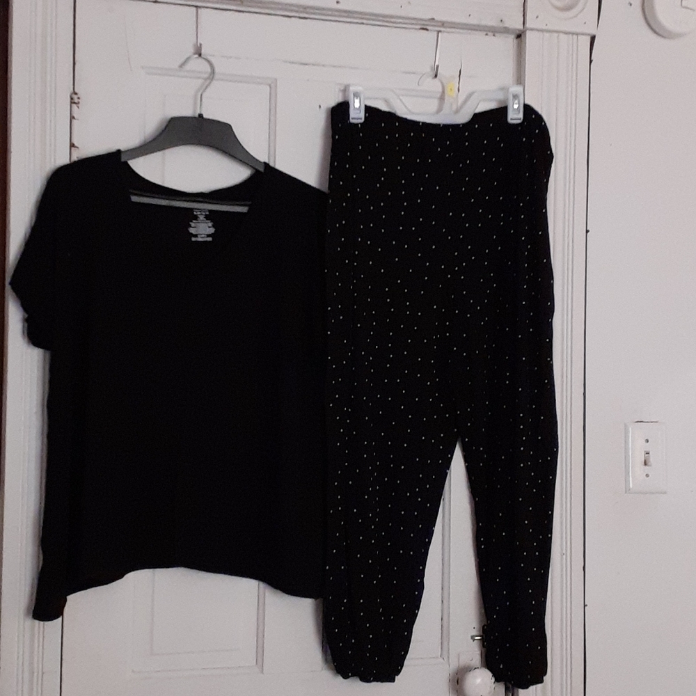 Black and polka dot pj set **SOLD**